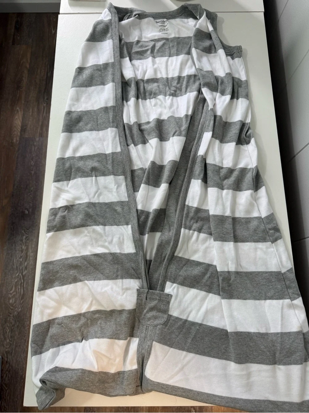 Burt's Bees Gray and White Sleeping sack